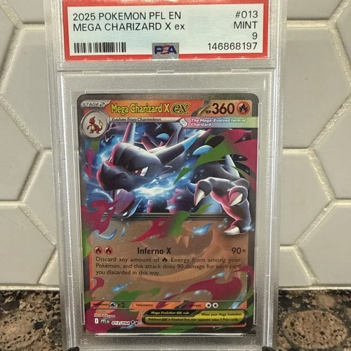 New Listing2025 POKEMON PFL EN-PHANTASMAL FLAMES #013 MEGA CHARIZARD X EX PSA 9