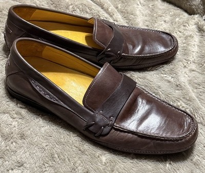 Bacco Bucci Boka Mahogany Leather Slip On Driving Loafer Shoes 06 07 Mens Sz 12M