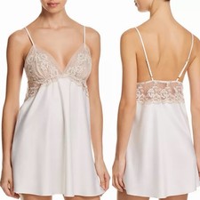 NWT Flora Nikrooz Satin Lace Babydoll Slip Chemise XL Ivory White Bridal Luxe