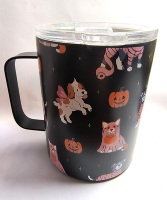 BOO Halloween Dog Pumpkin Stainless Steel Double Wall Insulated Jett Mug 13.5oz