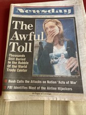 September 11 2001 Newsday Long Island Newspaper 9/11 Sept 13