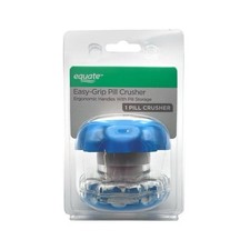Equate Easy-Grip Pill Crusher . Ergonomic Handles and Pill Storage Blue