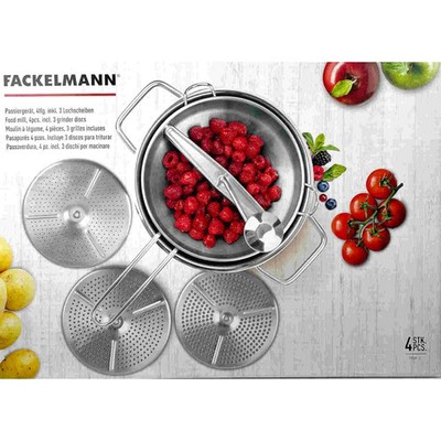 Fackelmann Passiermühle Perfekte Marmelade Obstmühle Konsistenz für Ihre Küche