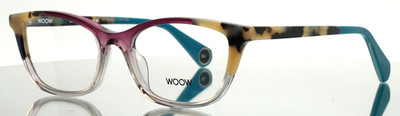 WOOW Marry Me 1 9102 Gradient Plum Grey Womens Semi Cat Eye Eyeglasses 52-17-143