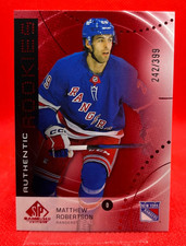 MATTHEW ROBERTSON 2025-26 UD SP GAME USED HOCKEY /399 RED ROOKIE RC #AR-MR