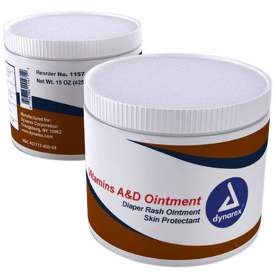 Dynarex Vitamins A&D Ointment 15oz Diaper Rash Discomfort Skin Protectant 2 Pack