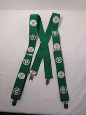 Heineken Promotional Beer Suspenders Adjustable Green Logos