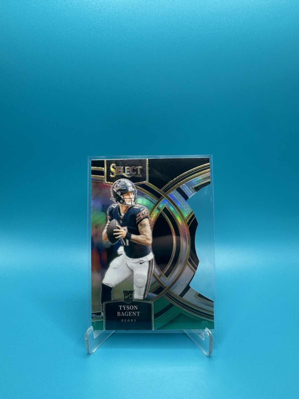 2023 Panini Select Tyson Bagent #123 Black and Green Prizm Die Cuts Rookie Bears