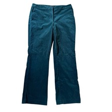 Talbots Heritage Green Velour Pants Women's 18L Bootcut Stretch Velvet Holiday