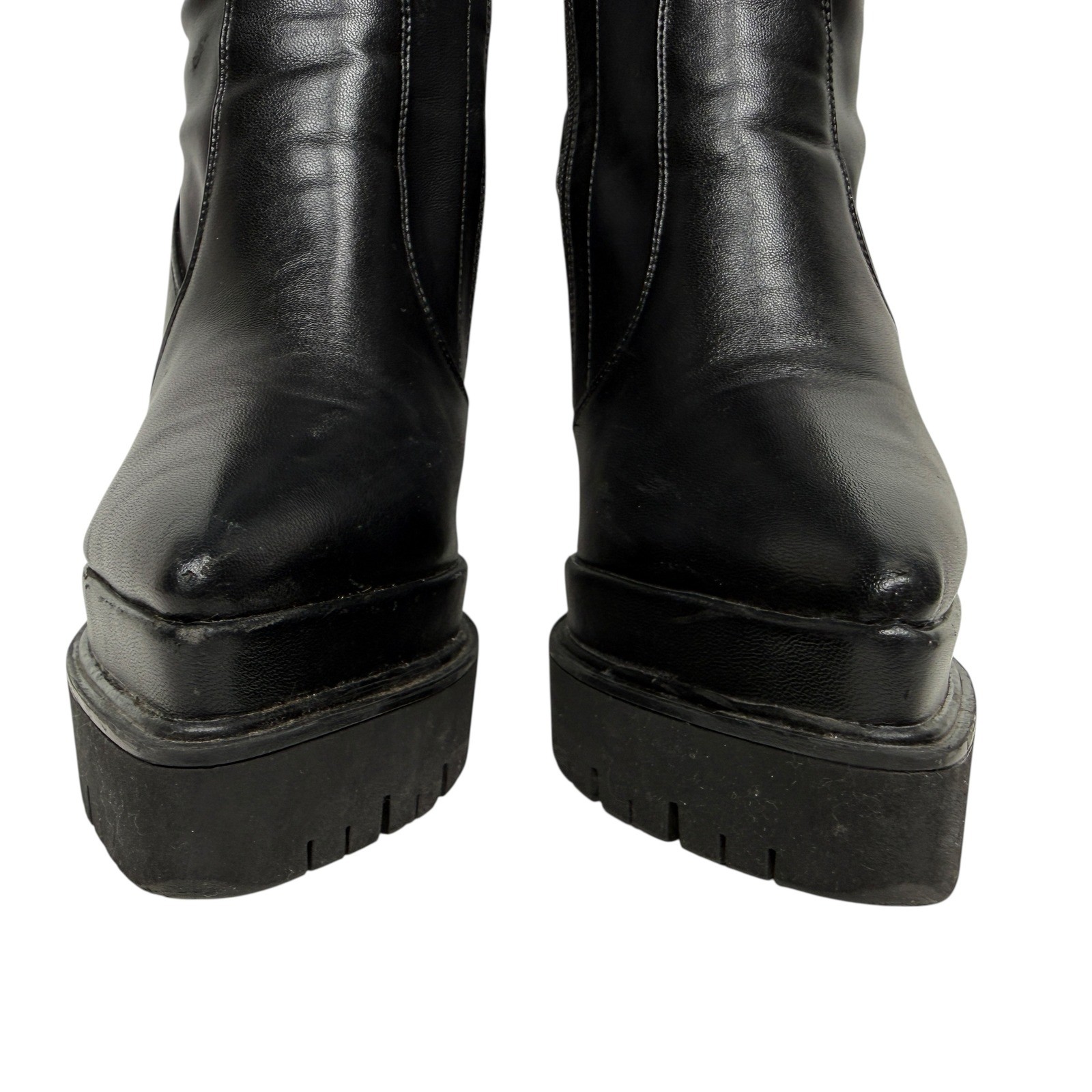 Onlymaker Black Pointed Toe Double Platform Knee … - image 6