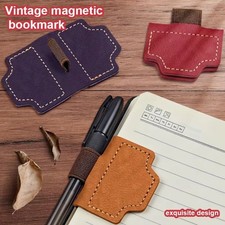 1PC Pen Clamp Magnetic Pen Clip Retro Bookmark Office Supplies Pen Holder