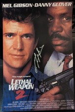 MEL GIBSON DANNY GLOVER LETHAL WEAPON 2 Double Signed Autograph Poster 18"x 12"