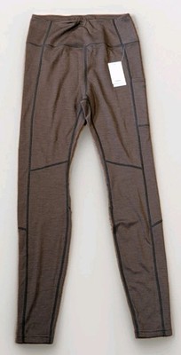 Halfdays Hallie Merino Wool Bamboo Leggings Women s L/G Brown Active Yoga NWT