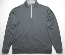 Peter Millar Perth Performance 1/4-Zip Pullover Gray DGDG Mens L FREE SHIP