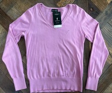 NWT Golfino Ladies Pima Cotton V-Neck Purple Sz 6