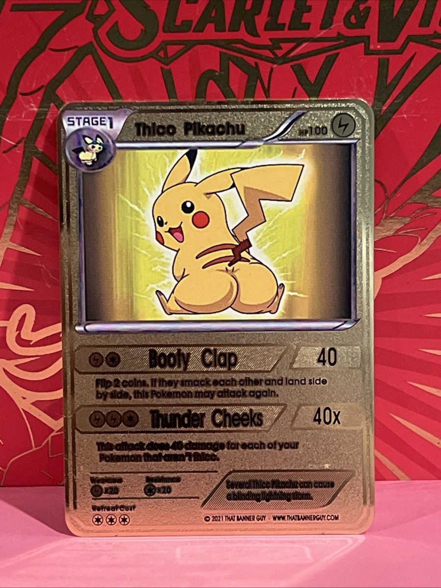 Pokemon Inspired Metal Card Thicc Pikachu For Gift / Display | eBay