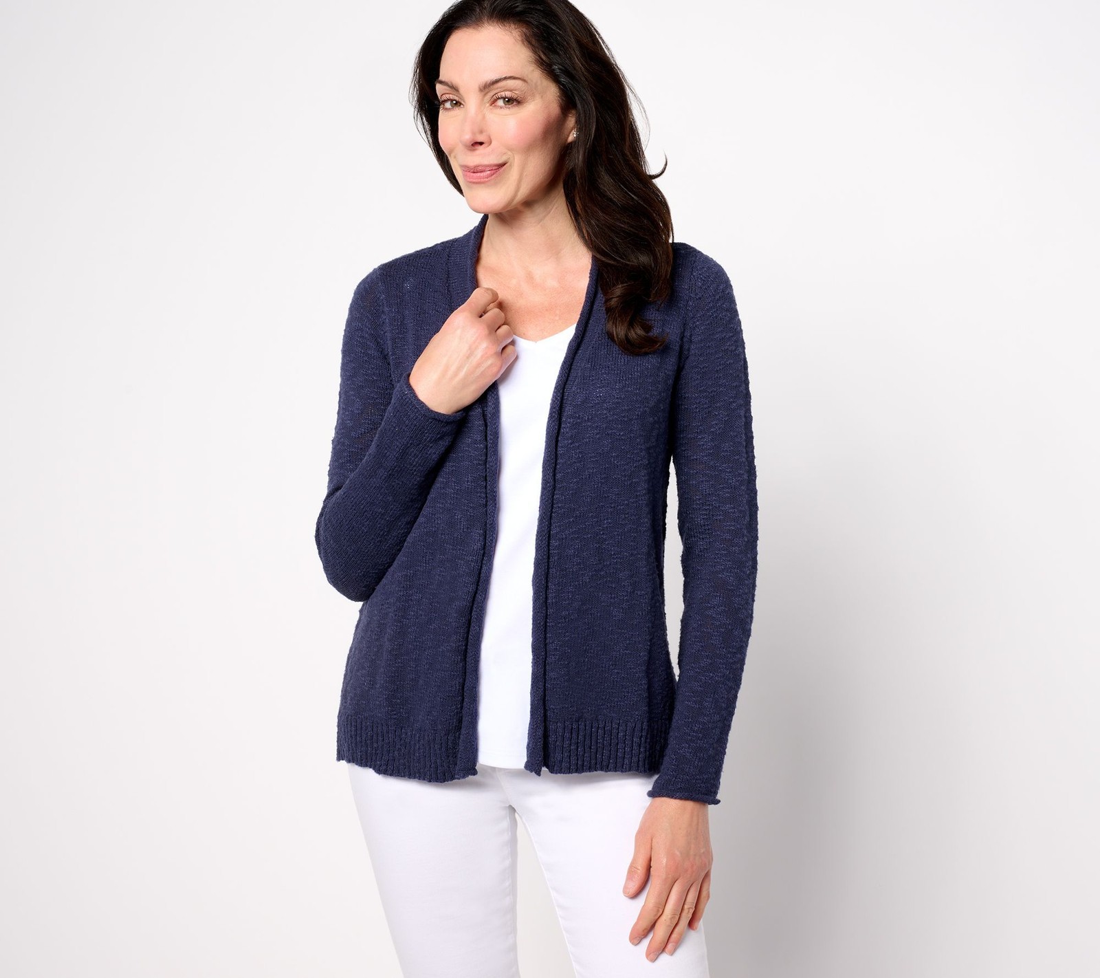 Belle by Kim Gravel Women's Top Plus Sz Sweater 2X Gotta Getaway Blue A687892