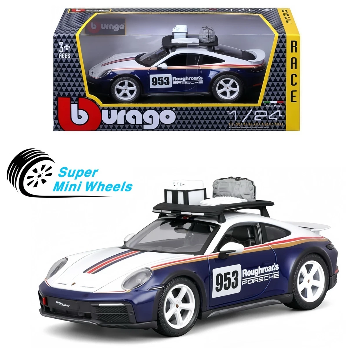 Voiture Miniature Porsche 911 Burago 1/24 - Modèle Mitcom N°61 - Occasion En Bon état