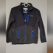 Boys Girls MEDIUM 10/12 BUGABOO BLACK BLUE Columbia JACKET FLEECE
