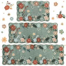 Floral Kitchen Rugs Mats for Floor 3PC, Farmhouse Non Slip Kitchen Rug Runner...