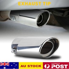 AU Universal Vehicle Car New Exhaust Muffler Tail Tip Rear Pipe Stainless Silver