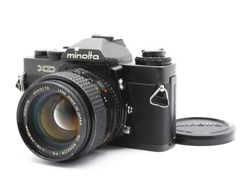 [EXC+5] Minolta XD Black 35mm SLR Film Camera MC Rokkor-PG 1:1.4 f/50 from Japan