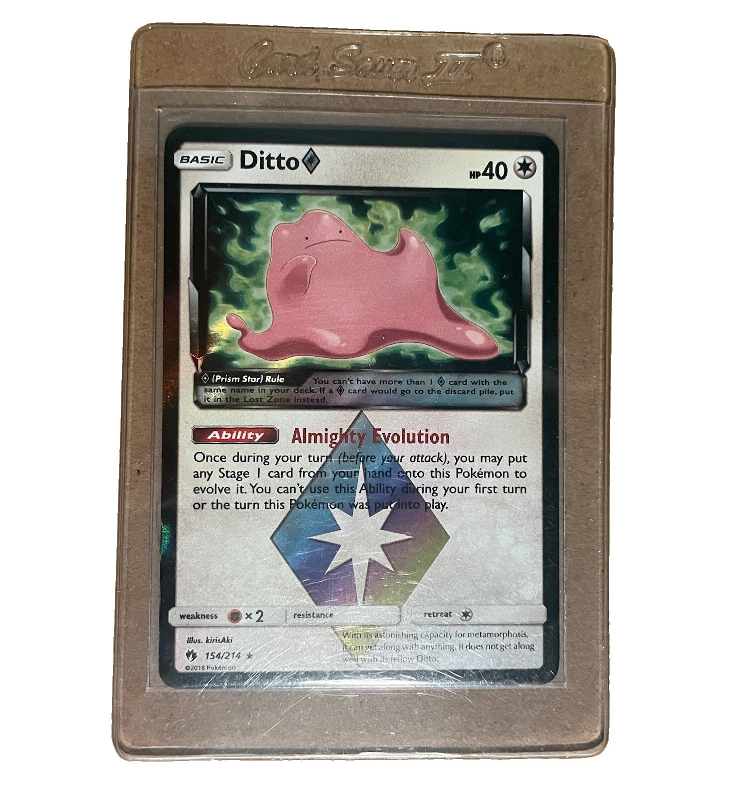 Pokemon Ditto Prism Star 154/214 SM Lost Thunder Holo Prism Rare 2018
