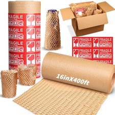 Honeycomb Packing Paper 16" x 400', Bubble Cushioning Wrap for Packing/Shipping/