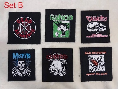 Set of 6 Punk Rock Patches Dead Kennedys Rancid The Casualties Misfits DIY Set B