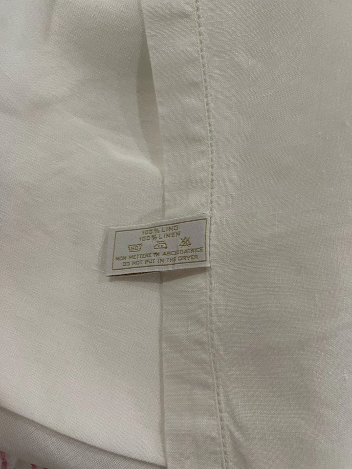 "Pratesi Italia 100 % lino 1 pieza tela blanca (8) disponible grande 24""x31""" Foto 3 de 4