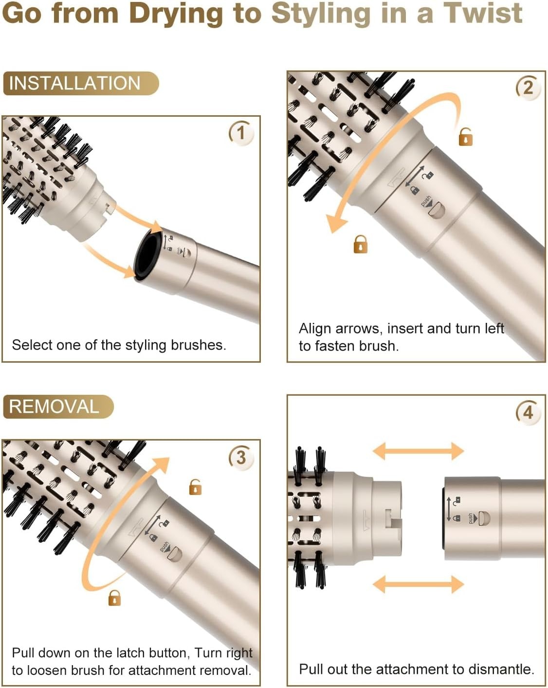 6 in 1 Multi Hair Styler Dryer Brush, 110,000 RPM High-Speed, Negative Ionic,...