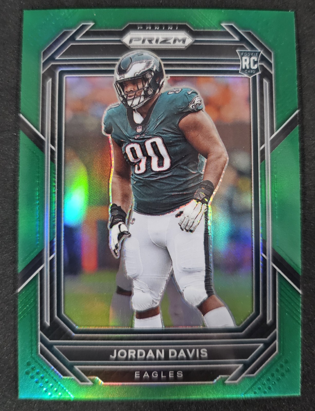 2022 Prizm Green Prizm RC Rookie Jordan Davis #371 Philadelphia Eagles