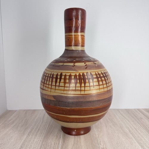 Vintage Studio Pottery Vase Mid Century Modern Brown Drip Glaze Art ...