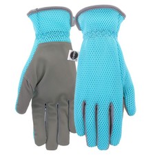 Medium Synthetic Leather Garden Work Gloves with Breathable Mesh Back, Ambidextr