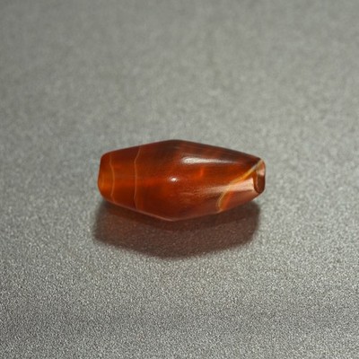 .Banded Agate Bead, Red Carnelian Ancient Pattern for Handmade & Collection 4.2g