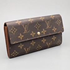 Louis Vuitton Monogram Porte Monnaie Credit M61726 Long Wallet Brown