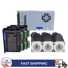 3 Axis 3Nm Nema 23 Φ10mm Shaft Stepper Motor & Driver CNC Kit & Power Supply