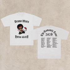 Bruno Mars Hello Kitty The Romantic Tour 2026 Graphic Shirt