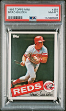 1985 TOPPS/OPC MINI SET BREAK #251 BRAD GULDEN REDS RARE SP /100 PSA 8 NM-MT