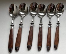 EICHENLAUB  Besteck, Altdeutsch, grosse U kleine Gabeln Löffel Eichenholzgriff