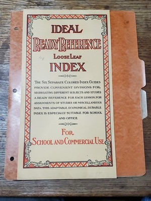 Ideal Brand Ready Reference Loose Leaf Index Dividers 3 Ring Binders 11 x 8.5