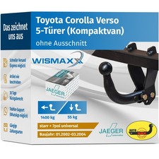 ANHÄNGERKUPPLUNG starr für Toyota Corolla Verso 02-04 +7pol E-Satz ABE