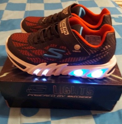 Boys Powered by Sketchers Size 3, Lightup W/ On Off Switch (NIB) Adjust. Straps.
