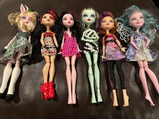 Lot Of 6 Ever After  High & Monster High Dolls Pre Owned See Description