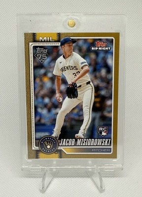 2026 Jacob Misiorowski Topps Rip Night Gold parallel SSP Rookie #BB25 - Brewers 