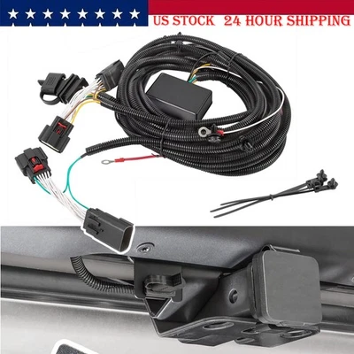 4 Way Trailer Tow Hitch Wiring Harness For Jeep Wrangler JL JLU JT 2018-2025 - Bild 1 von 4