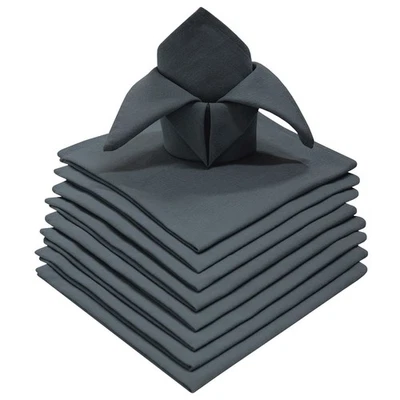 Gariella 9er Set Stoffservietten Textilservietten 45cm 100% Baumwolle Anthrazit - Bild 1 von 4