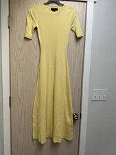 Hatch Maternity Yellow Ribbed Knit Maxi Dress Size 0