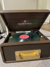 Hearth Hand Magnolia Record Player Turntable Bluetooth AM FM