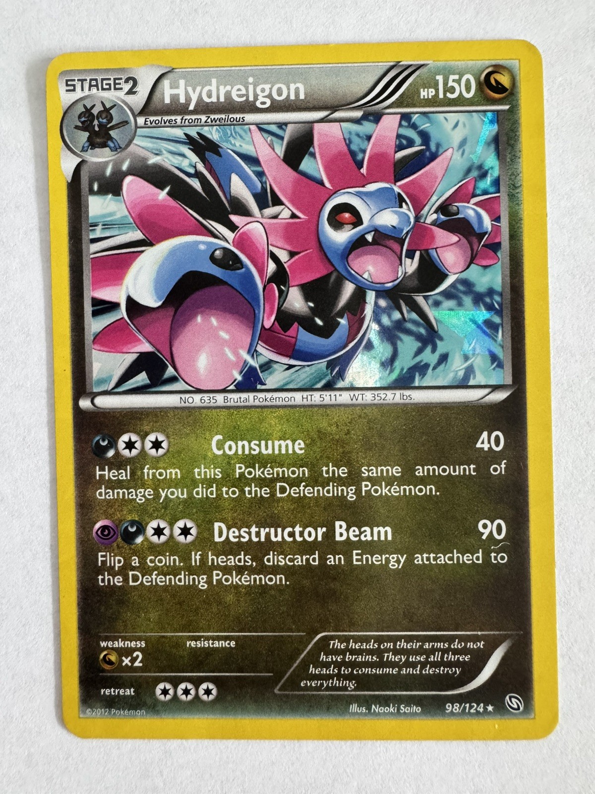 Pokemon Hydreigon #98 (Holo) Dragons Exalted - LP 2012